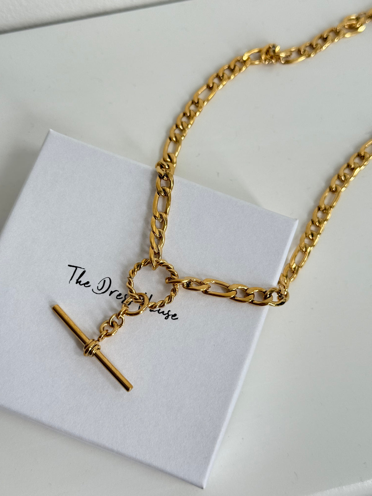Tilly - Gold T-Bar Necklace