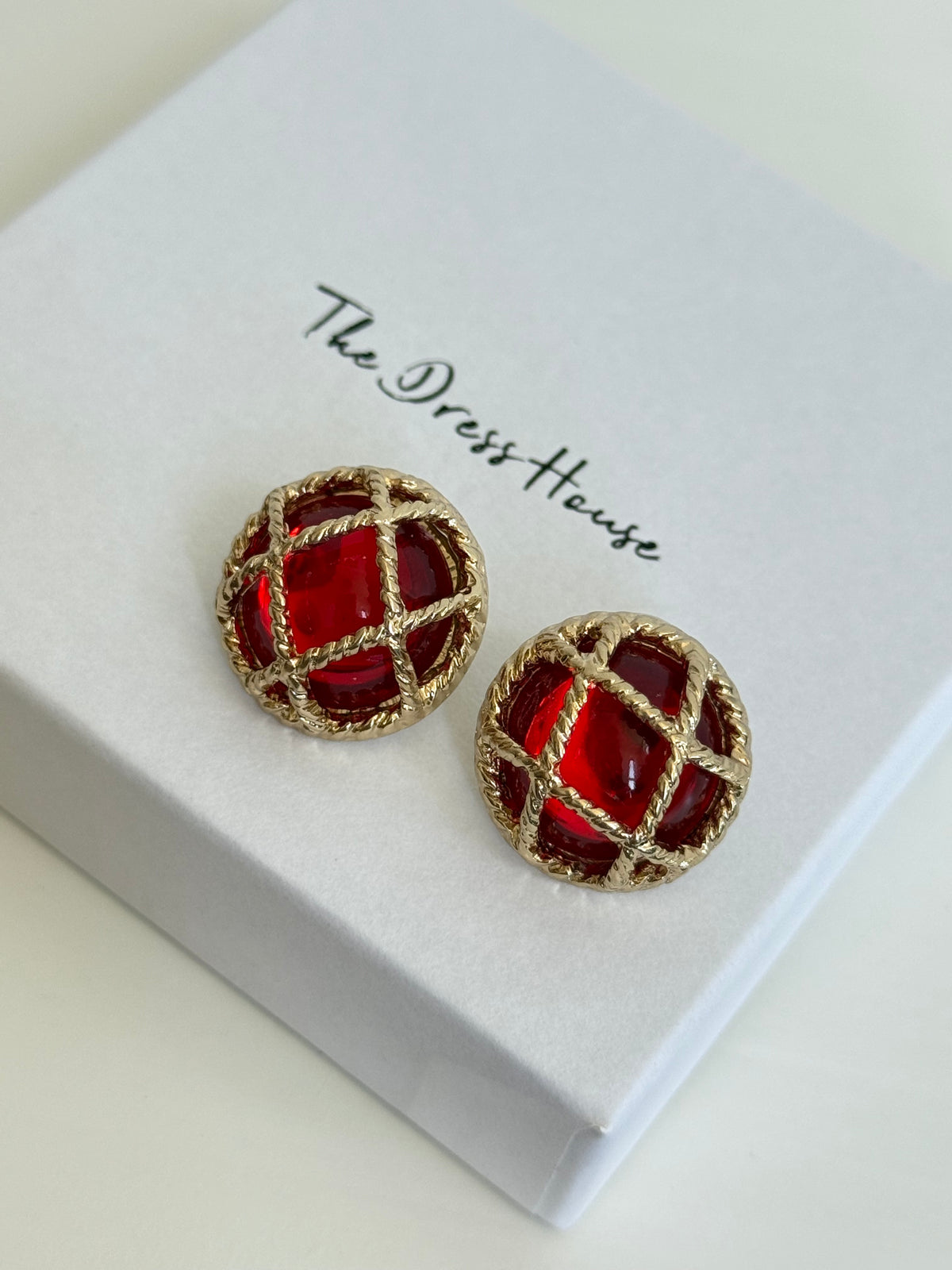 Aria - Red Gold Statement Stud Earring