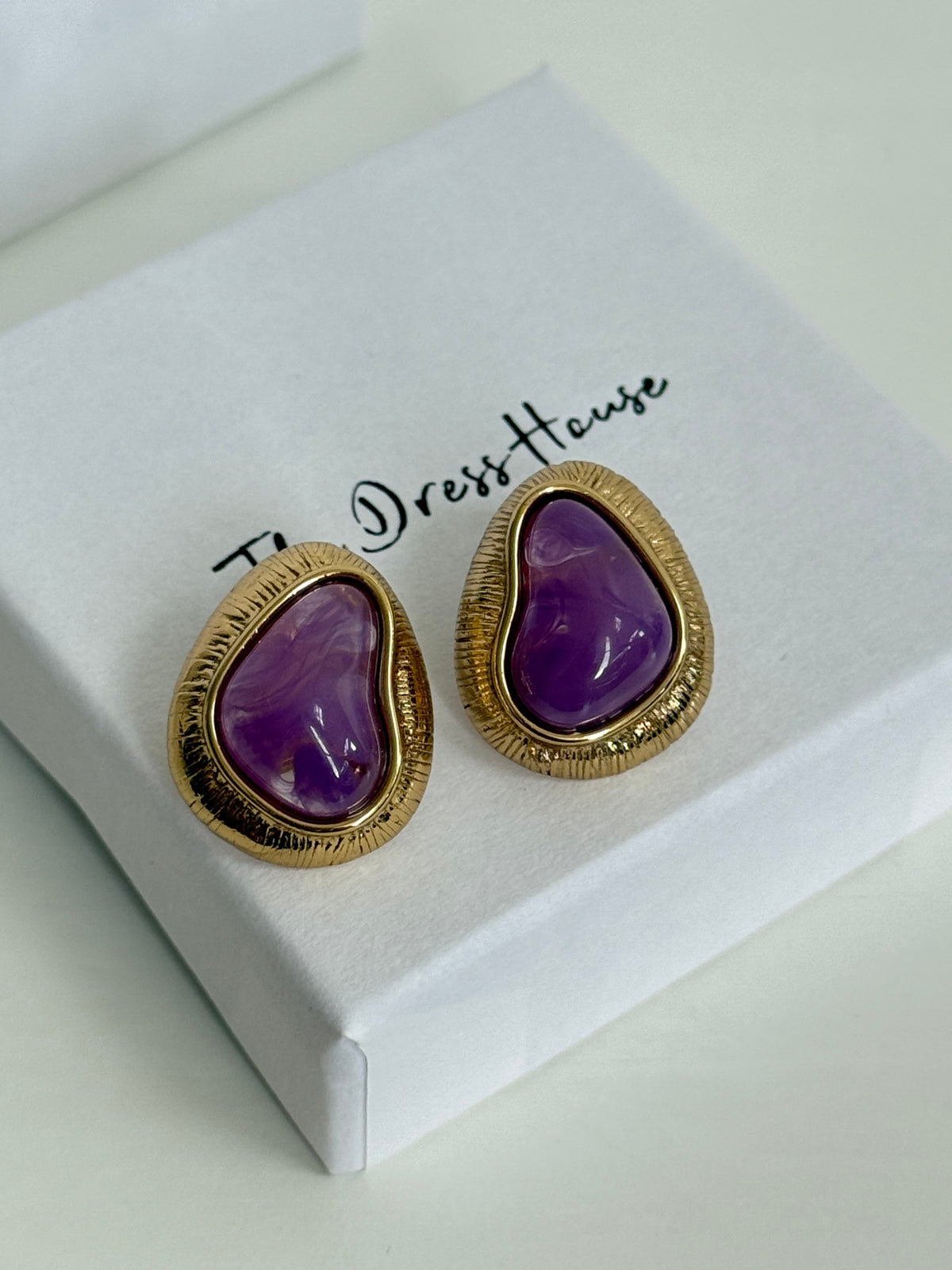 Sara - Gold Purple Earring