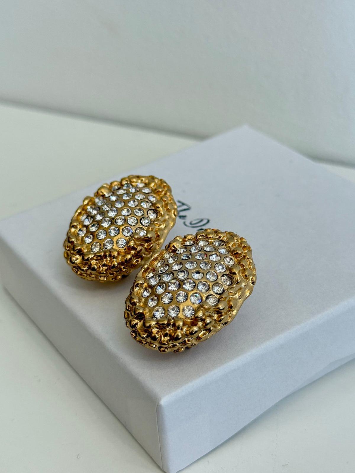 Lauren - Gold Diamonte Statement Earring