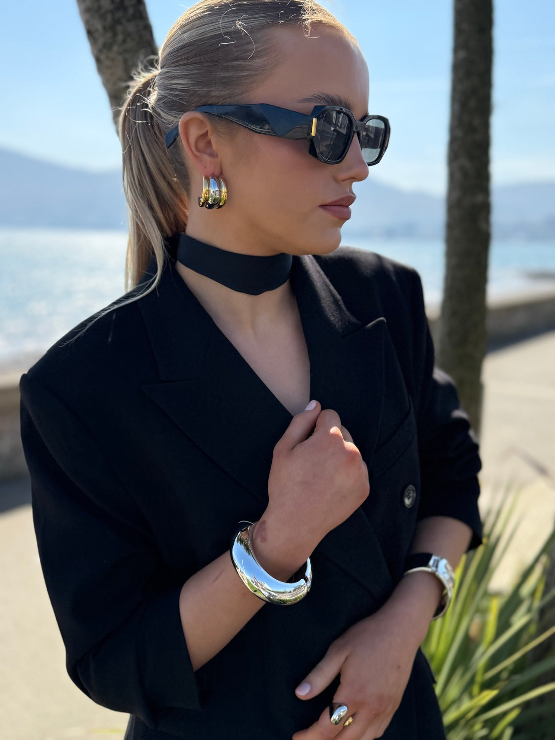 Tilly - Gold Silver Large Hoop Earring