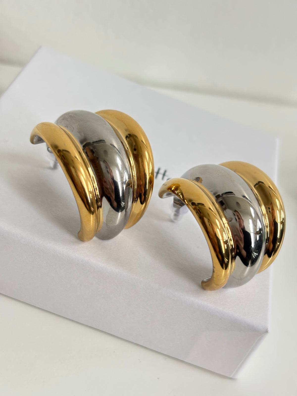 Tilly - Gold Silver Large Hoop Earring