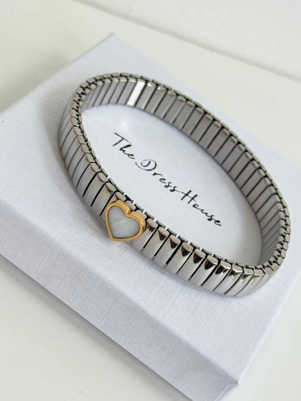 Maya - Silver Heart Bangle