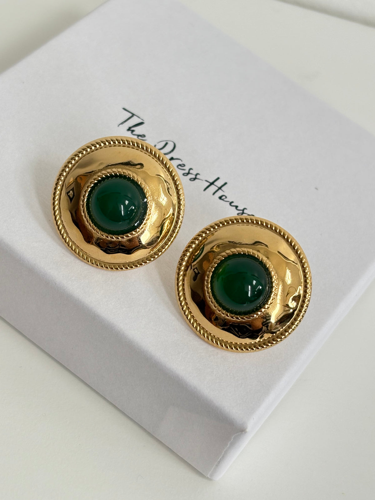 Aida - Gold Green Earring