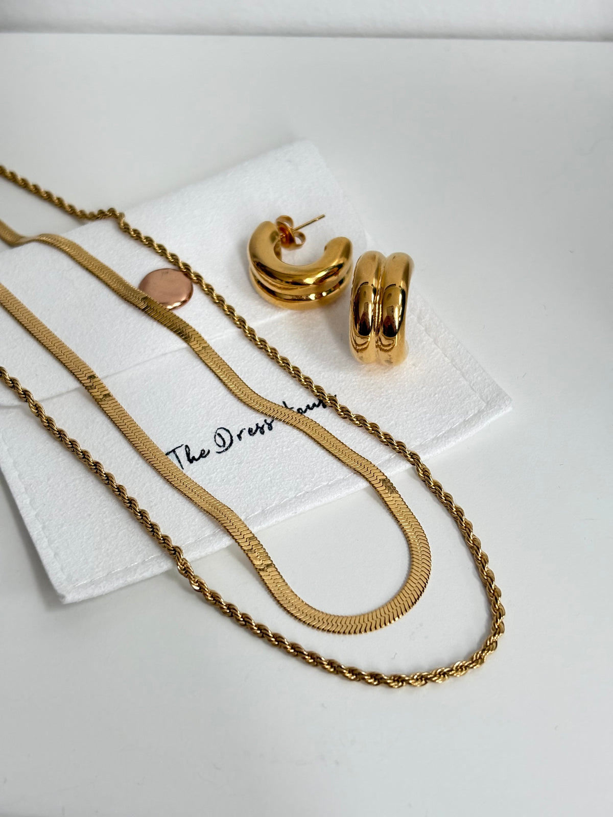 Dress House Gift Set 75 - Gold Necklace Earring