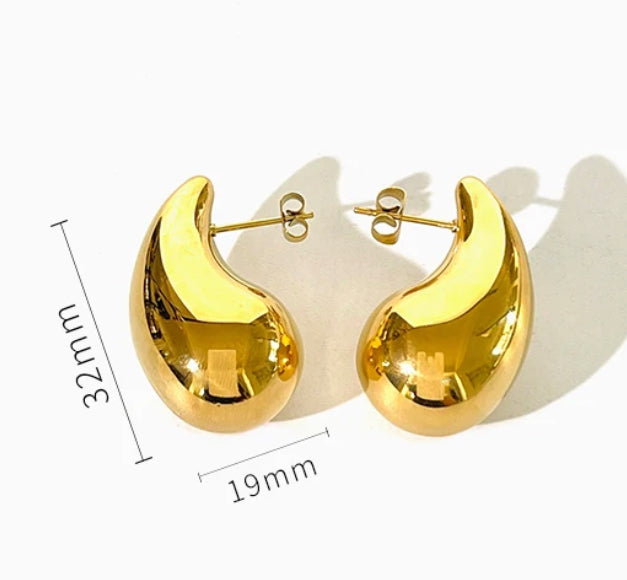 Maria gold large dome earrings