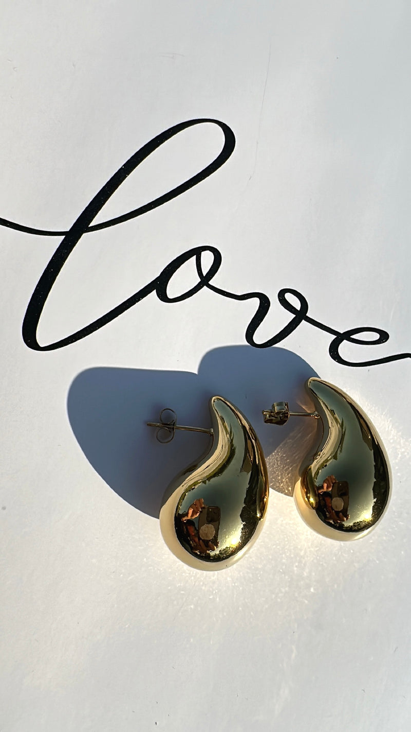 Maria gold large dome earrings