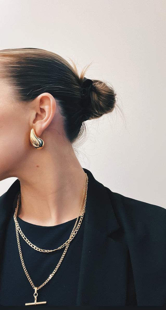 Maria gold large dome earrings