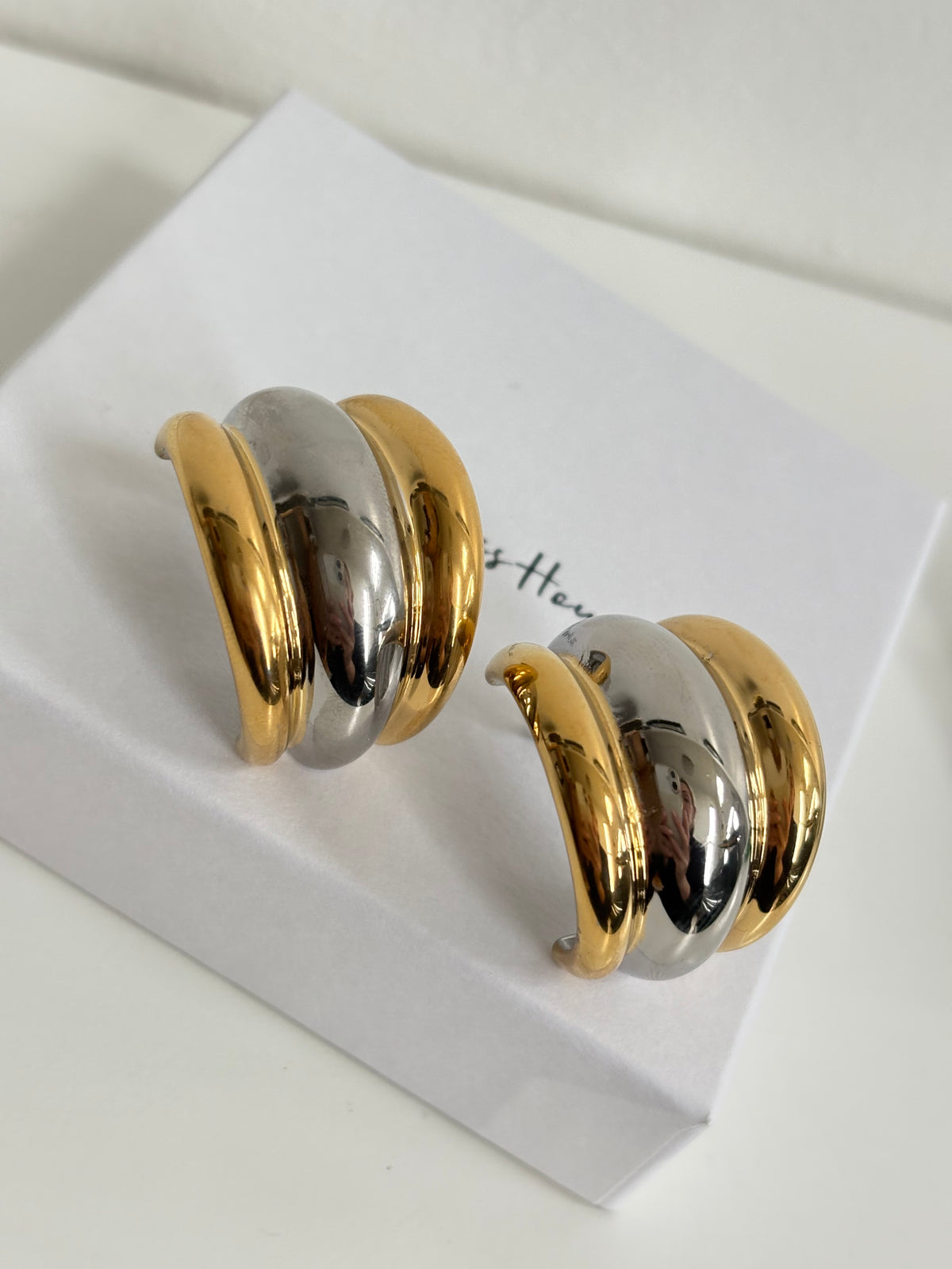 Tilly - Gold Silver Large Hoop Earring