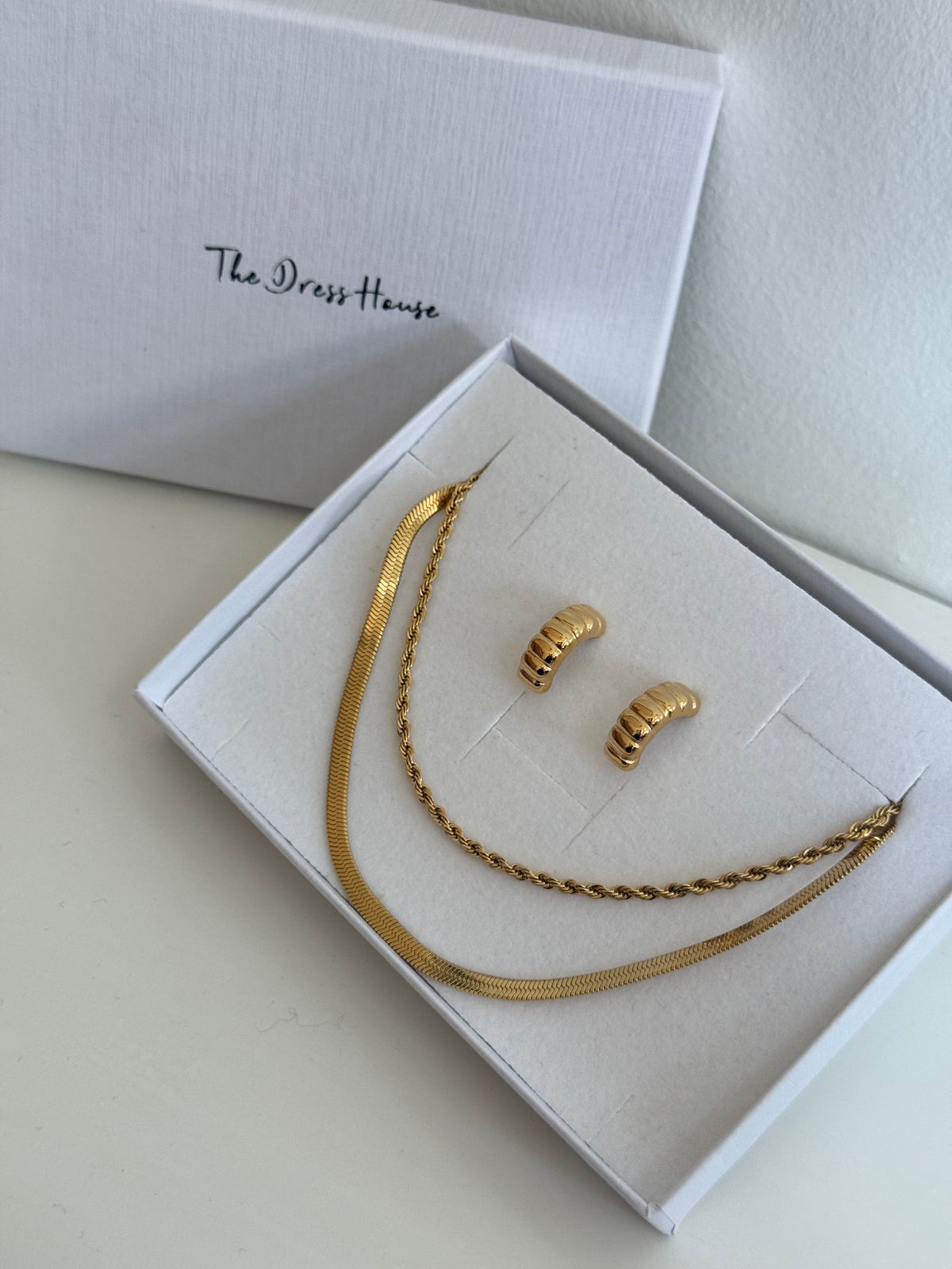 Christmas Gift Set 2 - Amelia Alice Gold Necklace Earring Gift Set