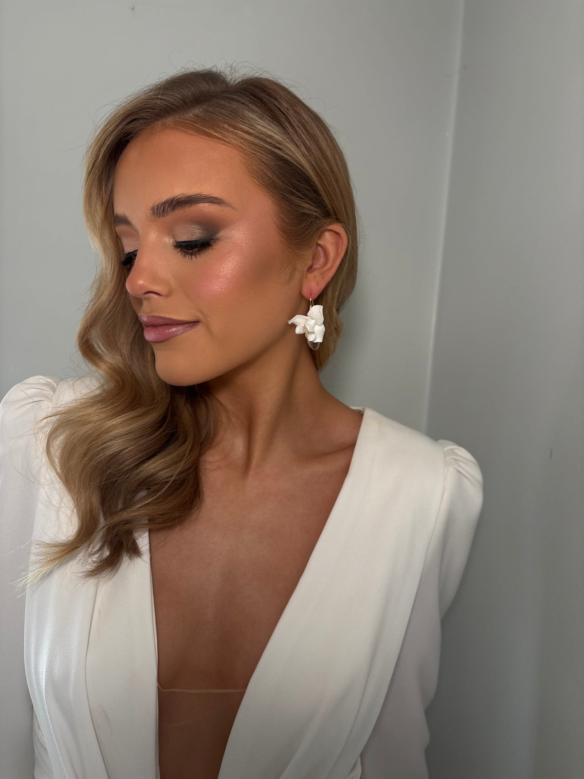 Ruth - Gold Ceramic Earring