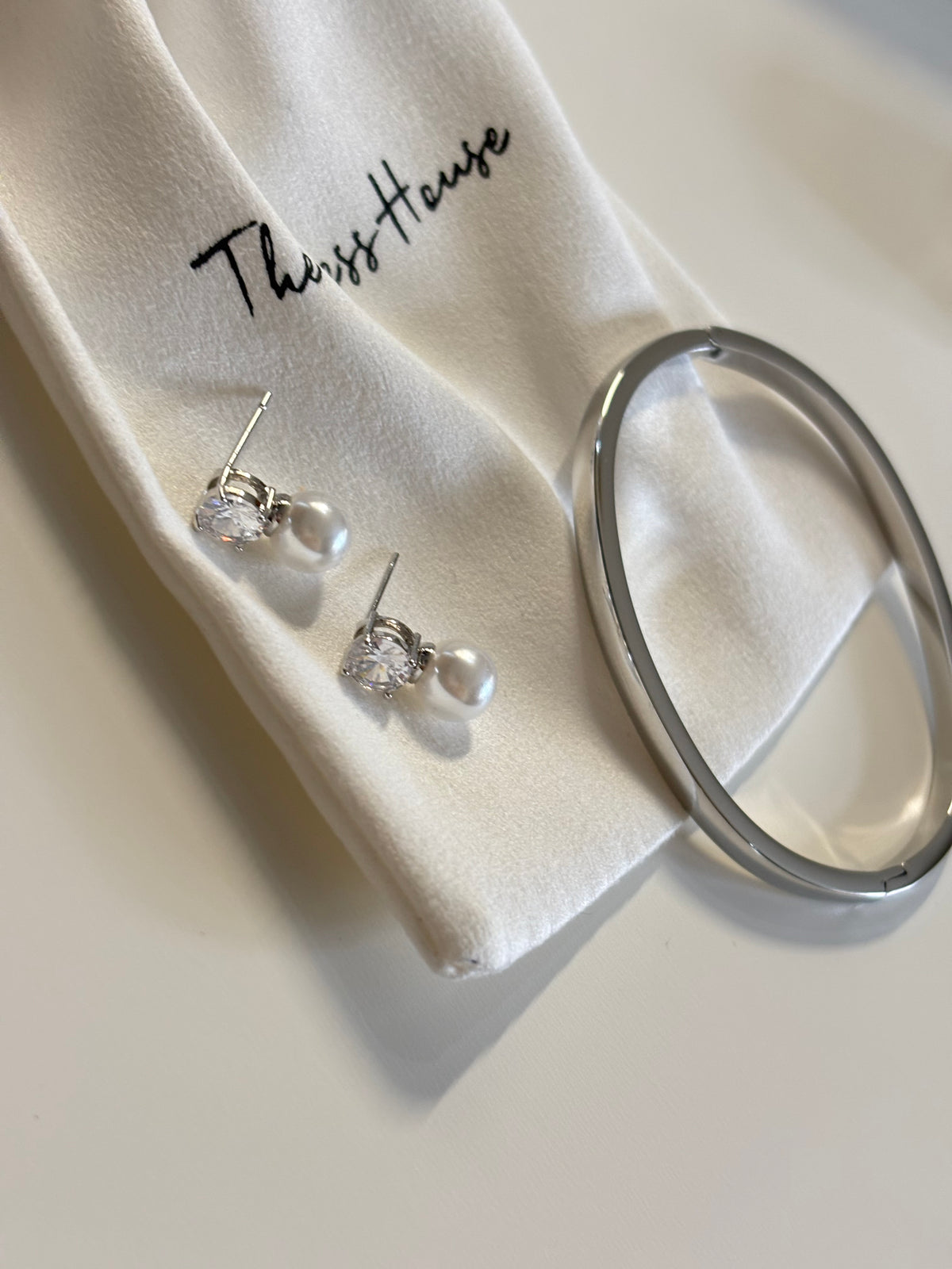 Harper Alice - Silver Bangle Earring Set