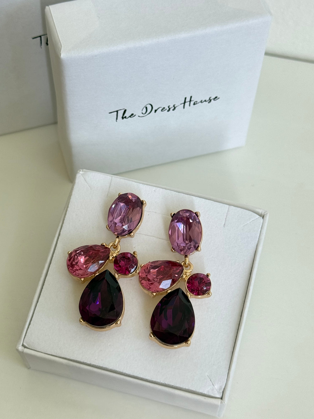 Nina - Gold Purple Pink Earring