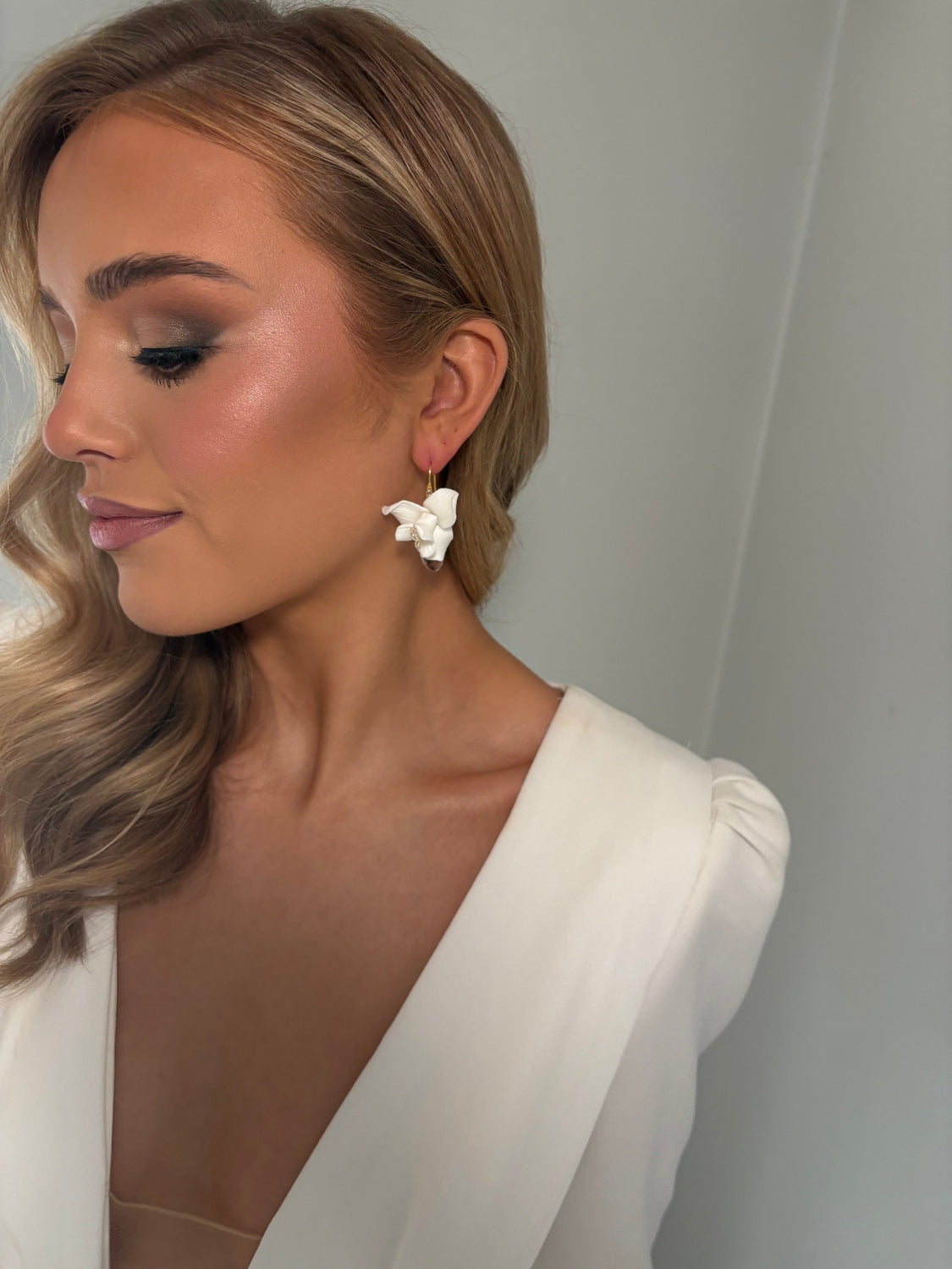 Ruth - Gold Ceramic Earring