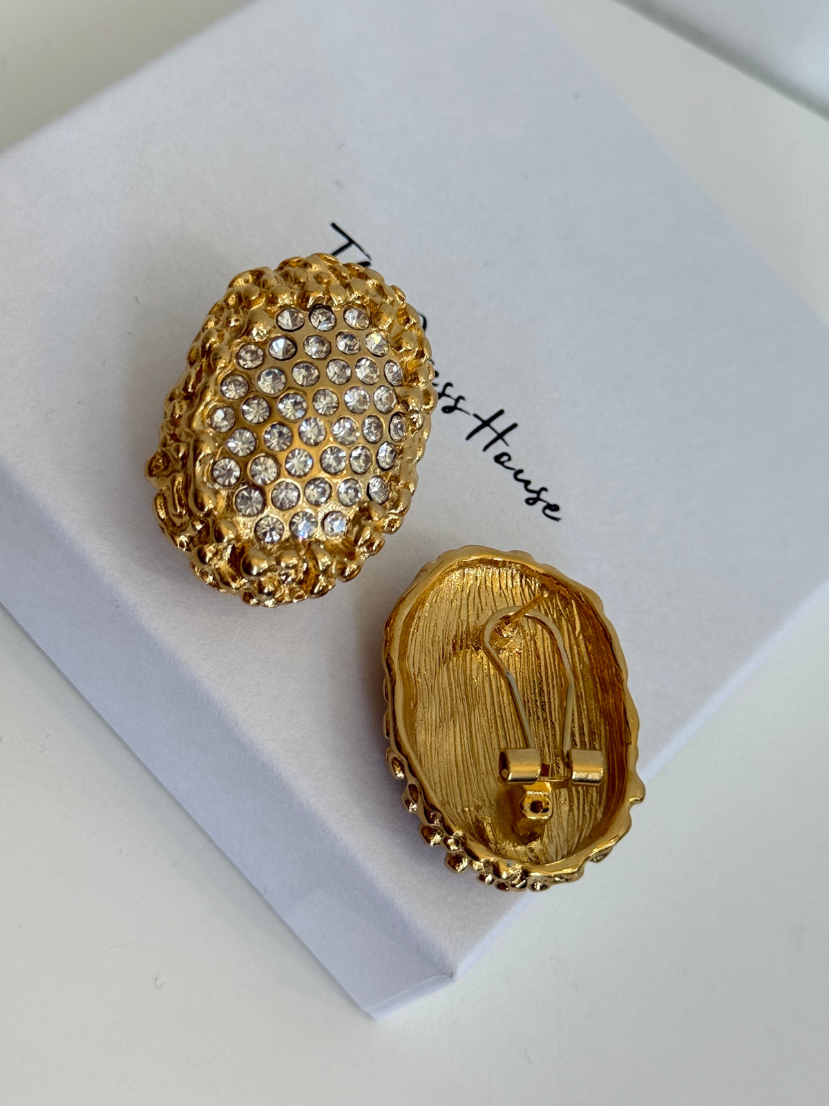 Lauren - Gold Diamonte Statement Earring