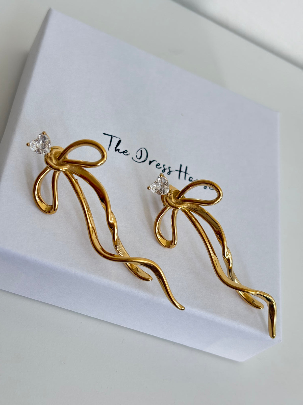 Bethany - Gold Bow Earring