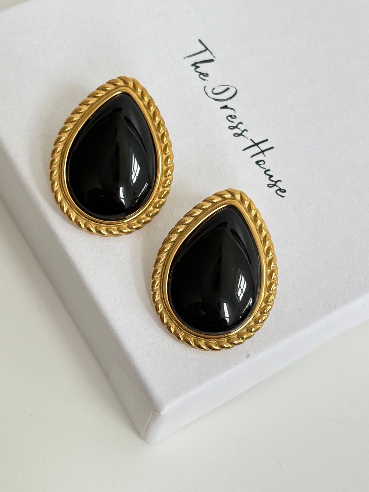 Beck - Black Gold Statement Earring