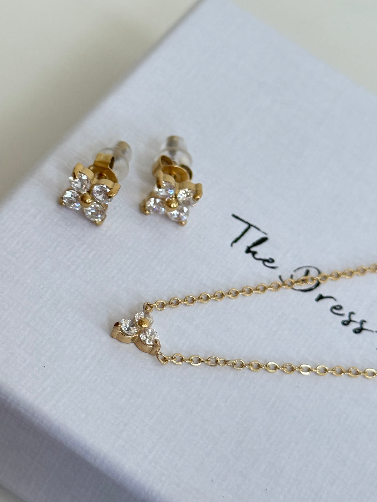 Amber - Gold Necklace Earring Set