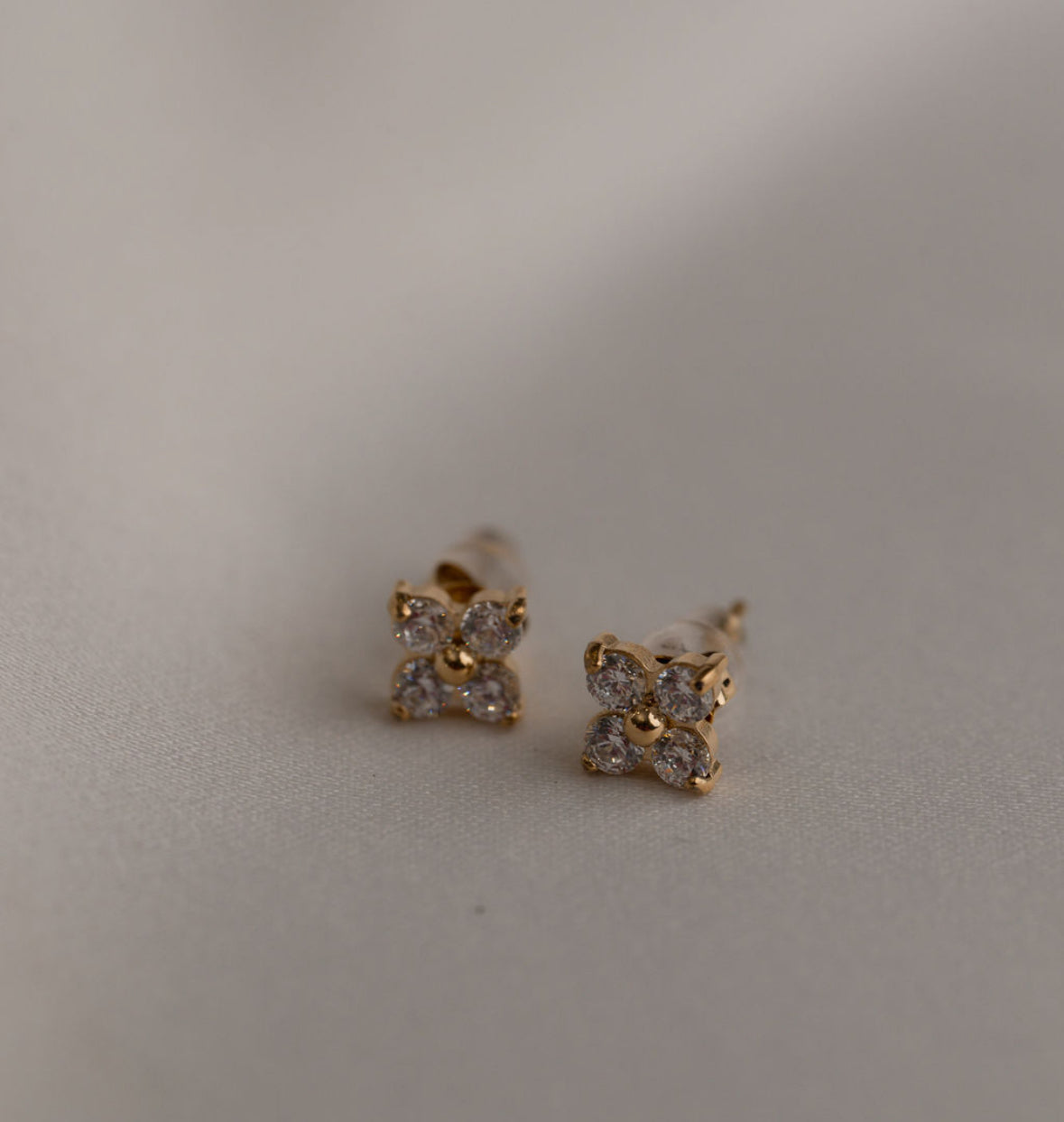 Amber - Gold Stud Earring