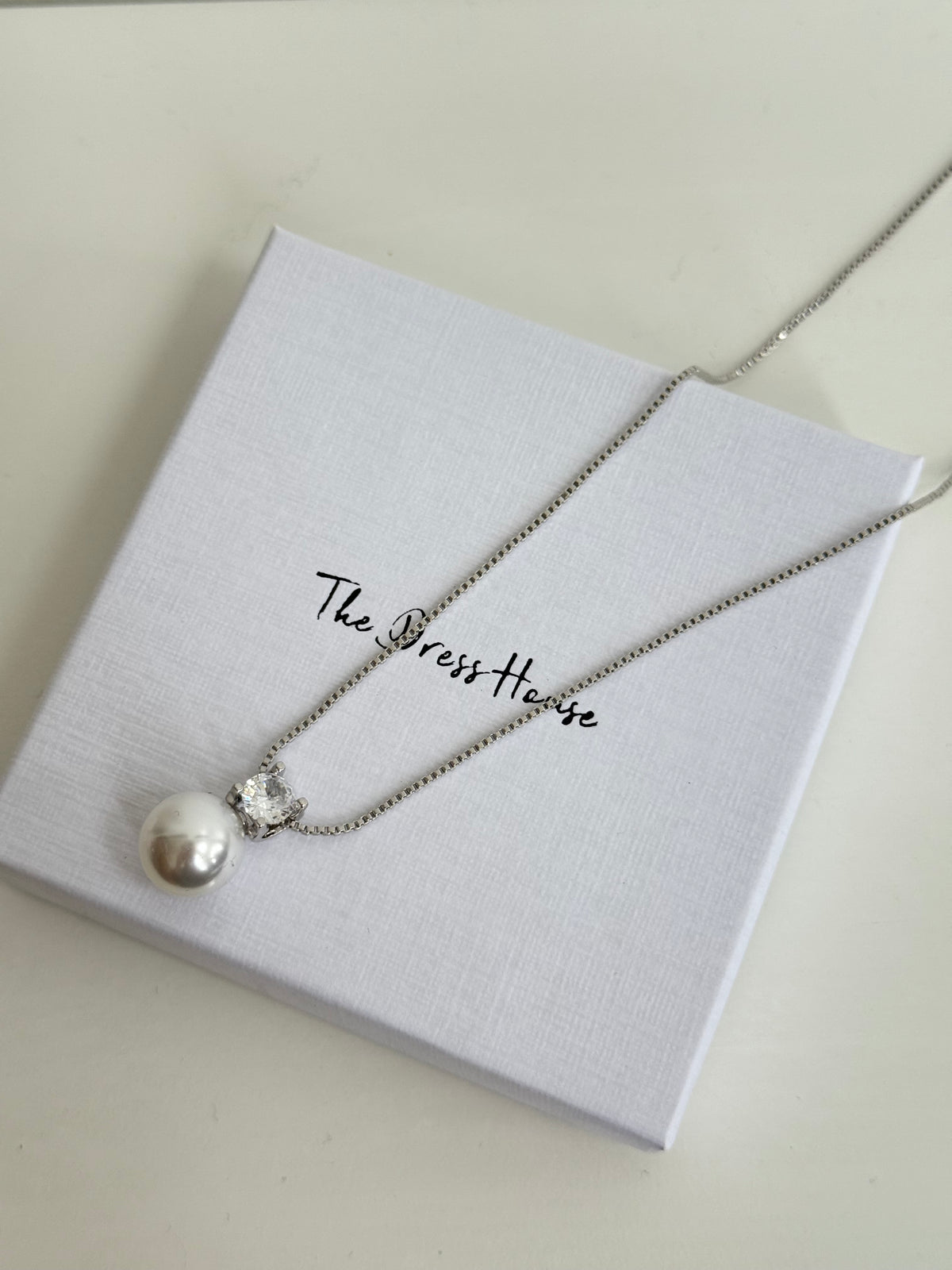 Millie - Silver Pearl Necklace