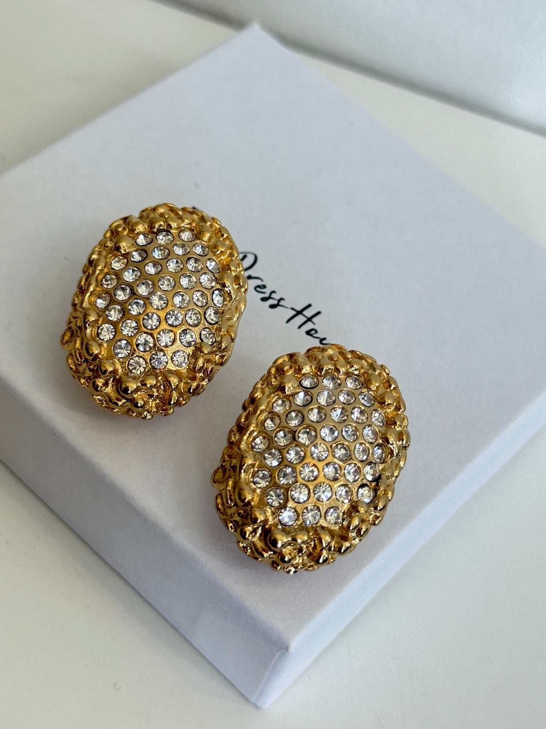 Lauren - Gold Diamonte Statement Earring