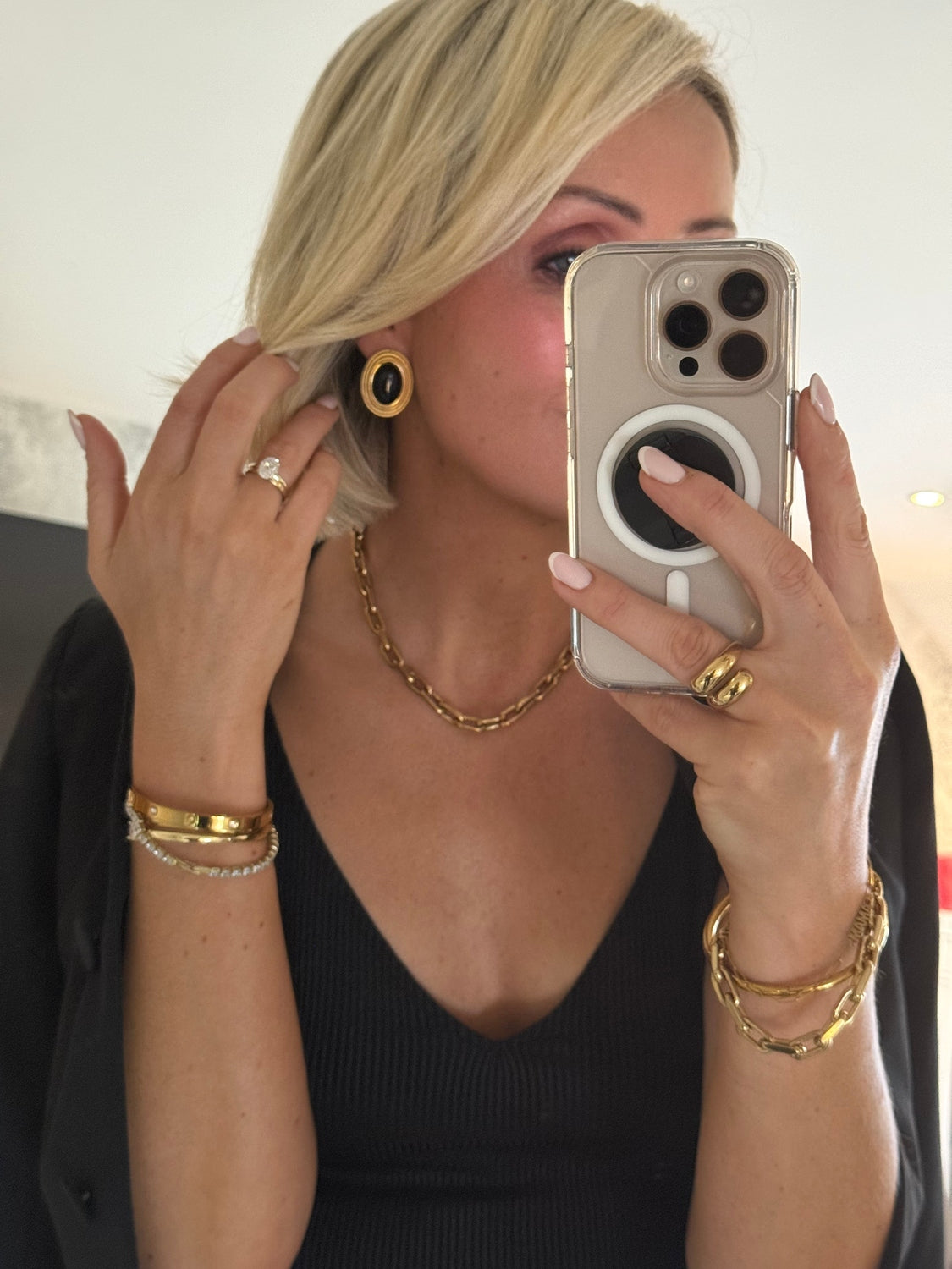 Allie - Red Gold Statement Earring