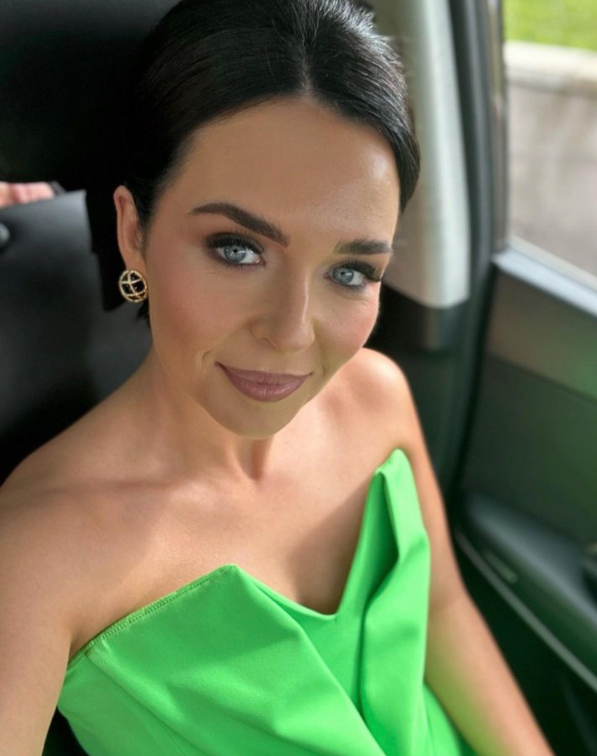 Aria - Blue Gold Statement Stud Earring