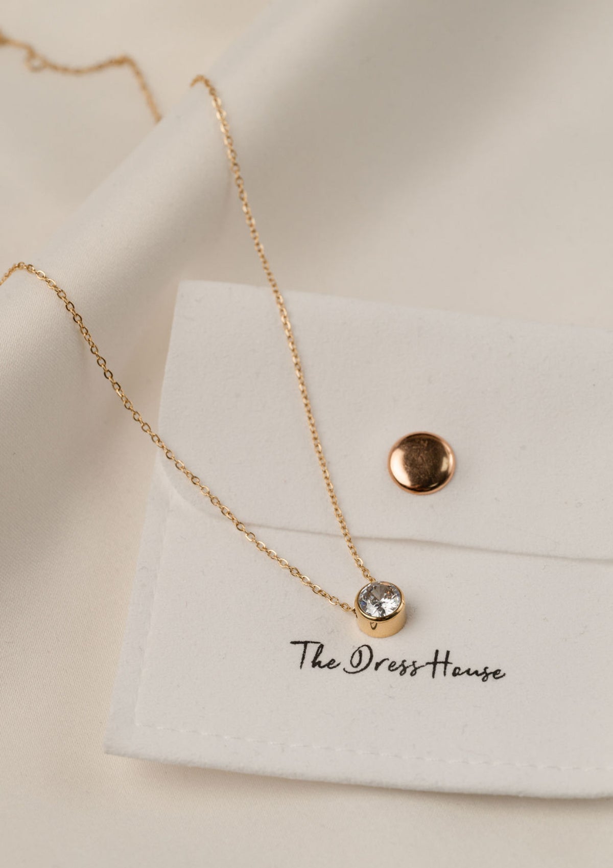 Iris - Gold Floating Diamond Necklace