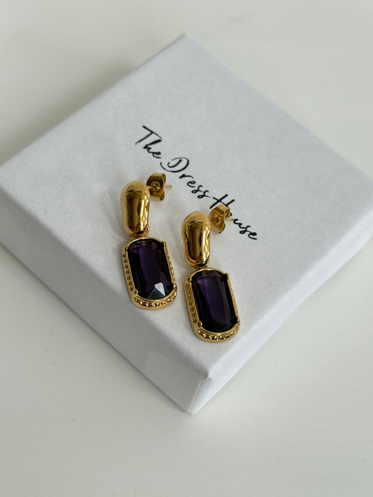 Darcy May - Gold Purple Earring