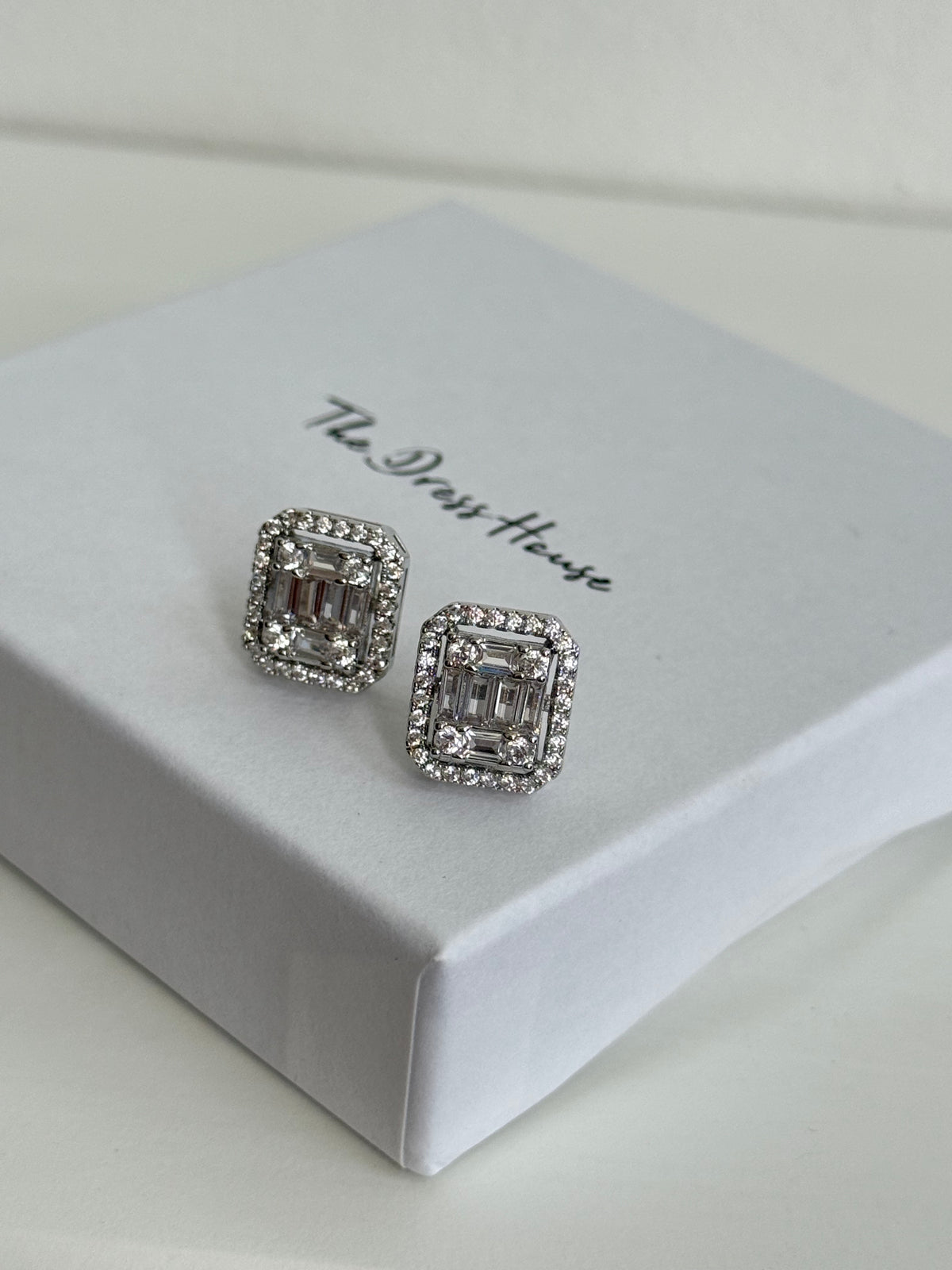 Nita - Silver Diamanté Stud Earring