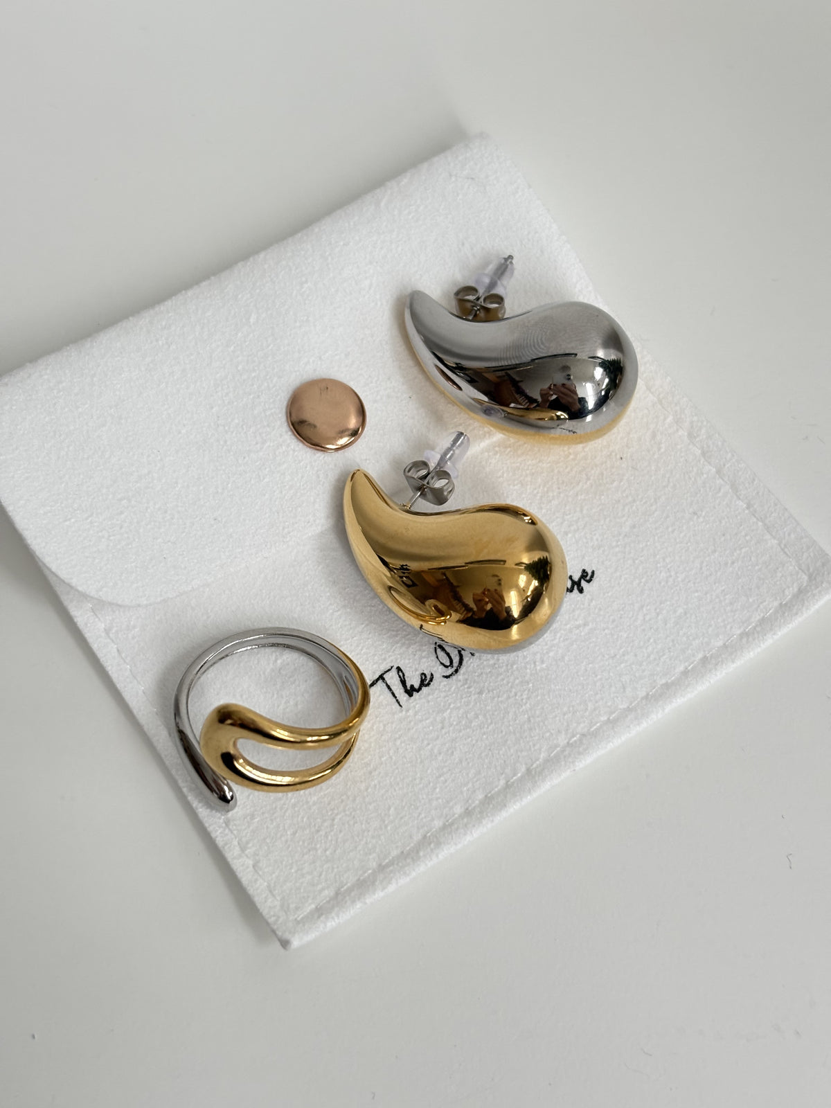 Dress House Gift Set 73 - Gold Silver Earring Ring