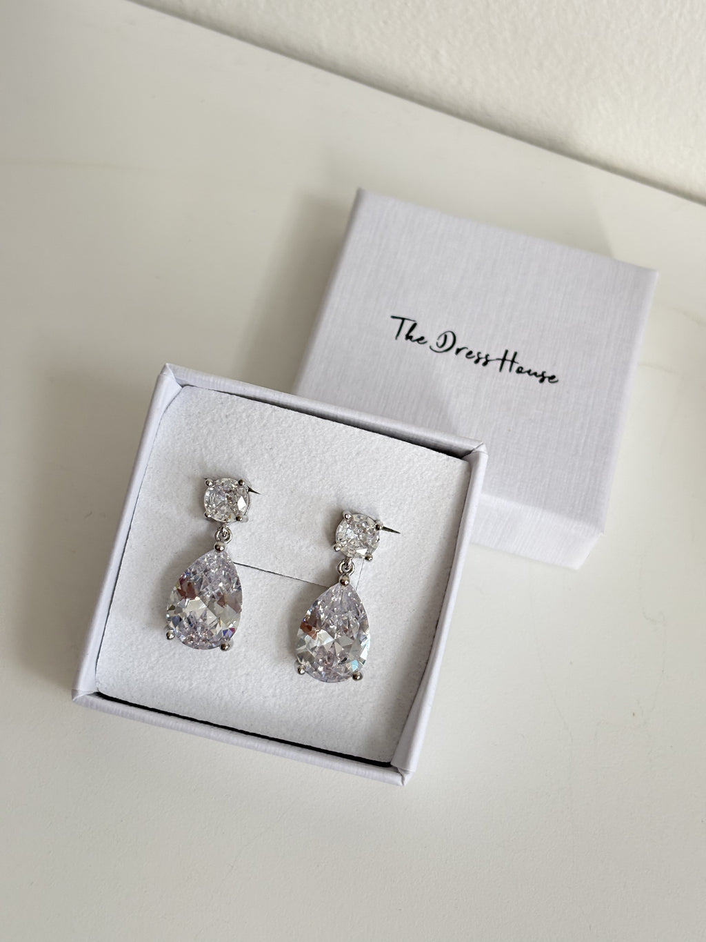 Christina Silver Diamanté Earring The Dress House