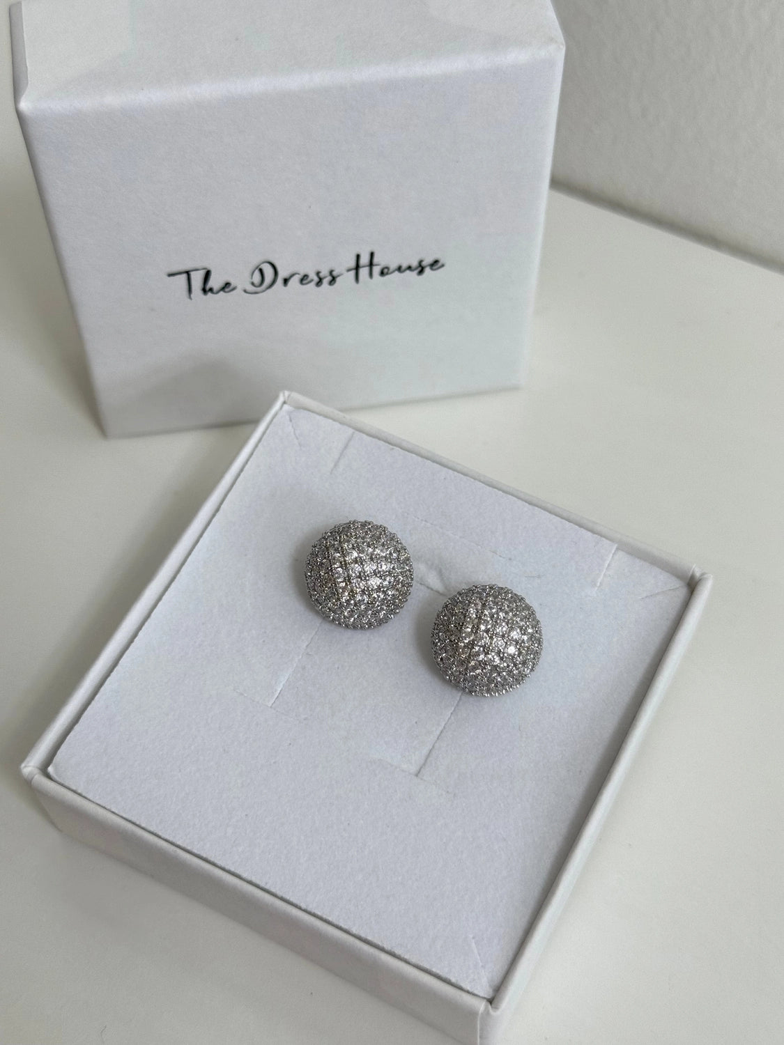 Carina - Silver Diamanté Stud Earring