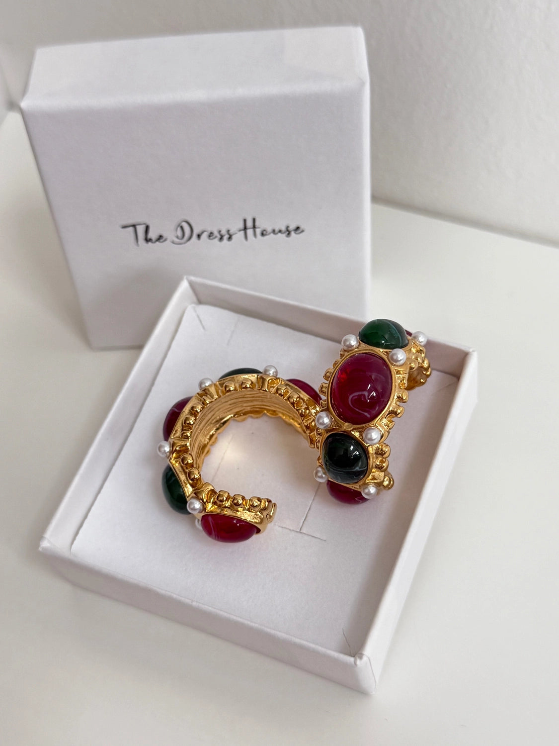 Marita - Green Gold Red Earring