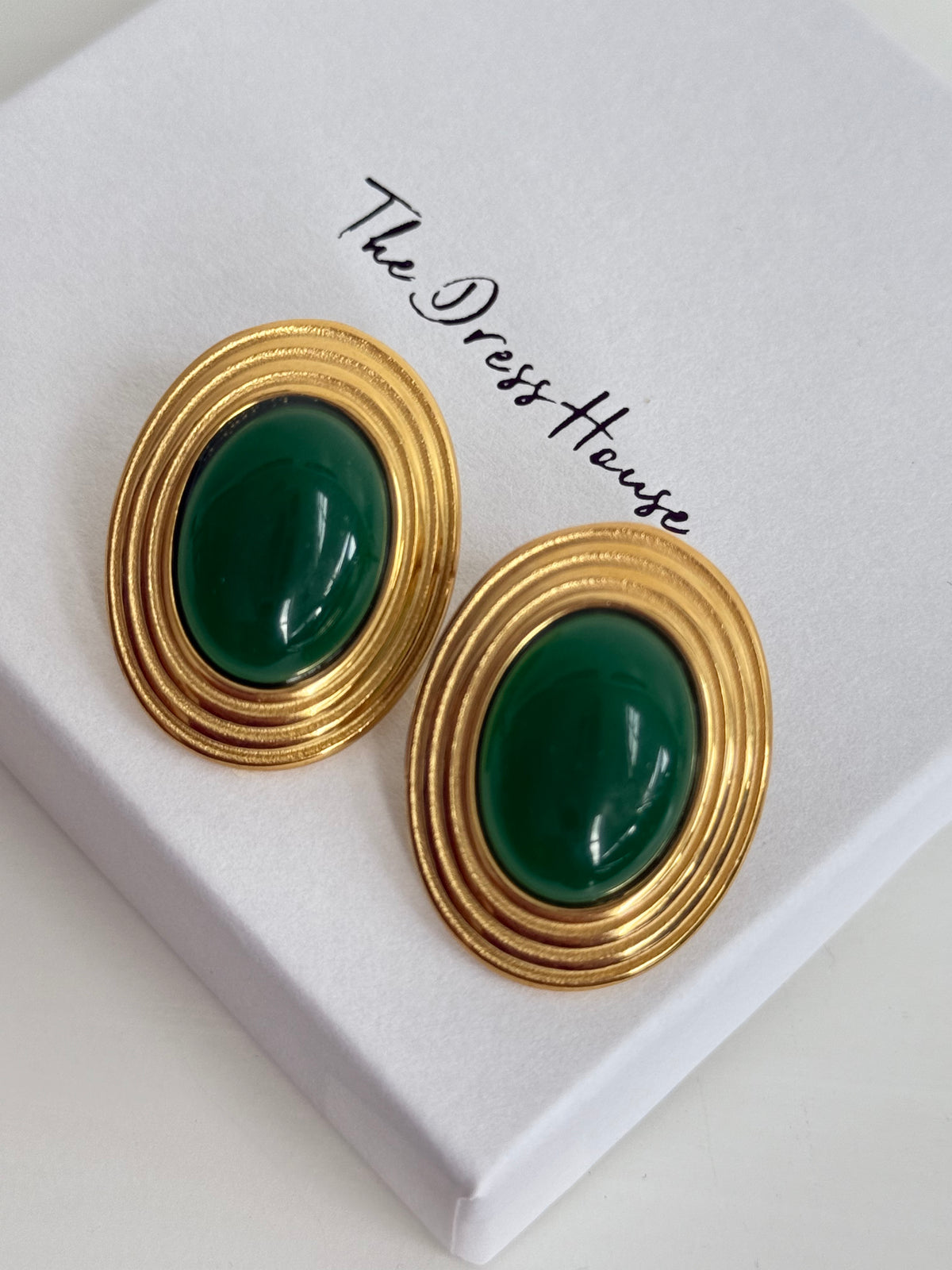 Allie - Green Gold Statement Earring
