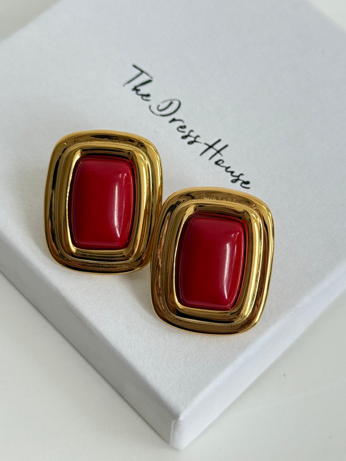 Daphne - Red Gold Statement Earring