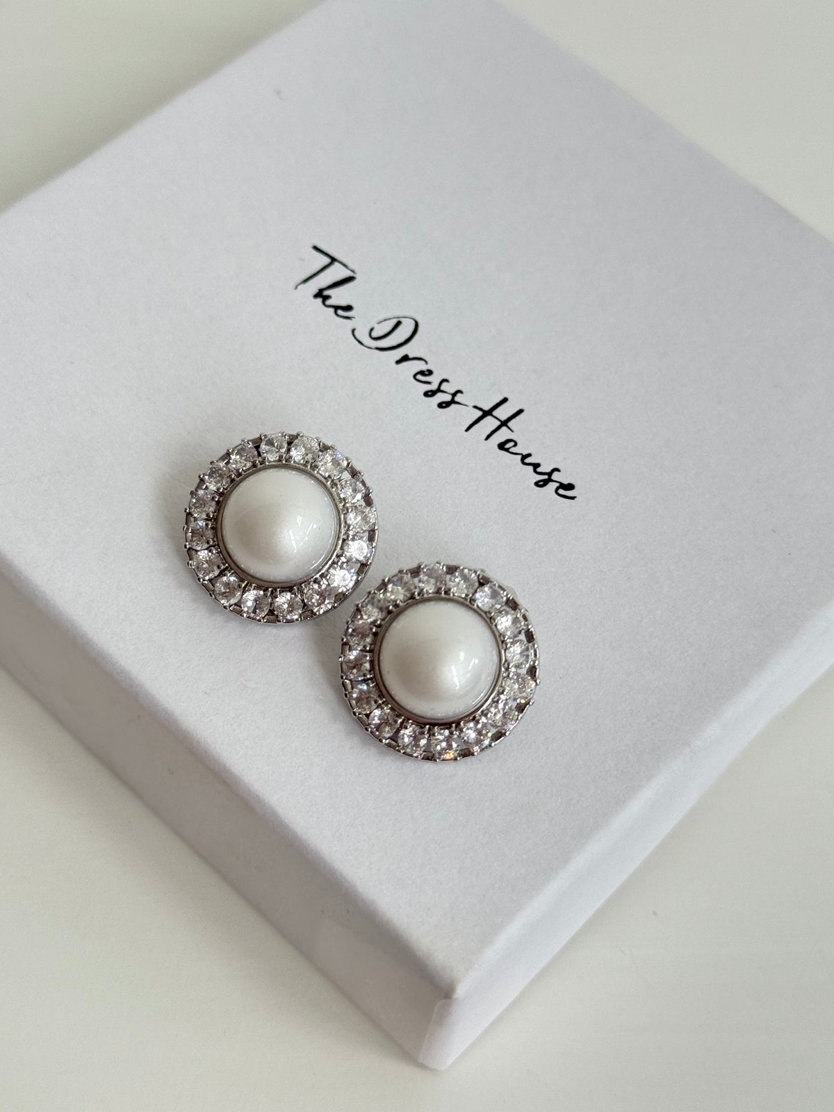 Shannon - Stud Pearl Silver Clip On Earring