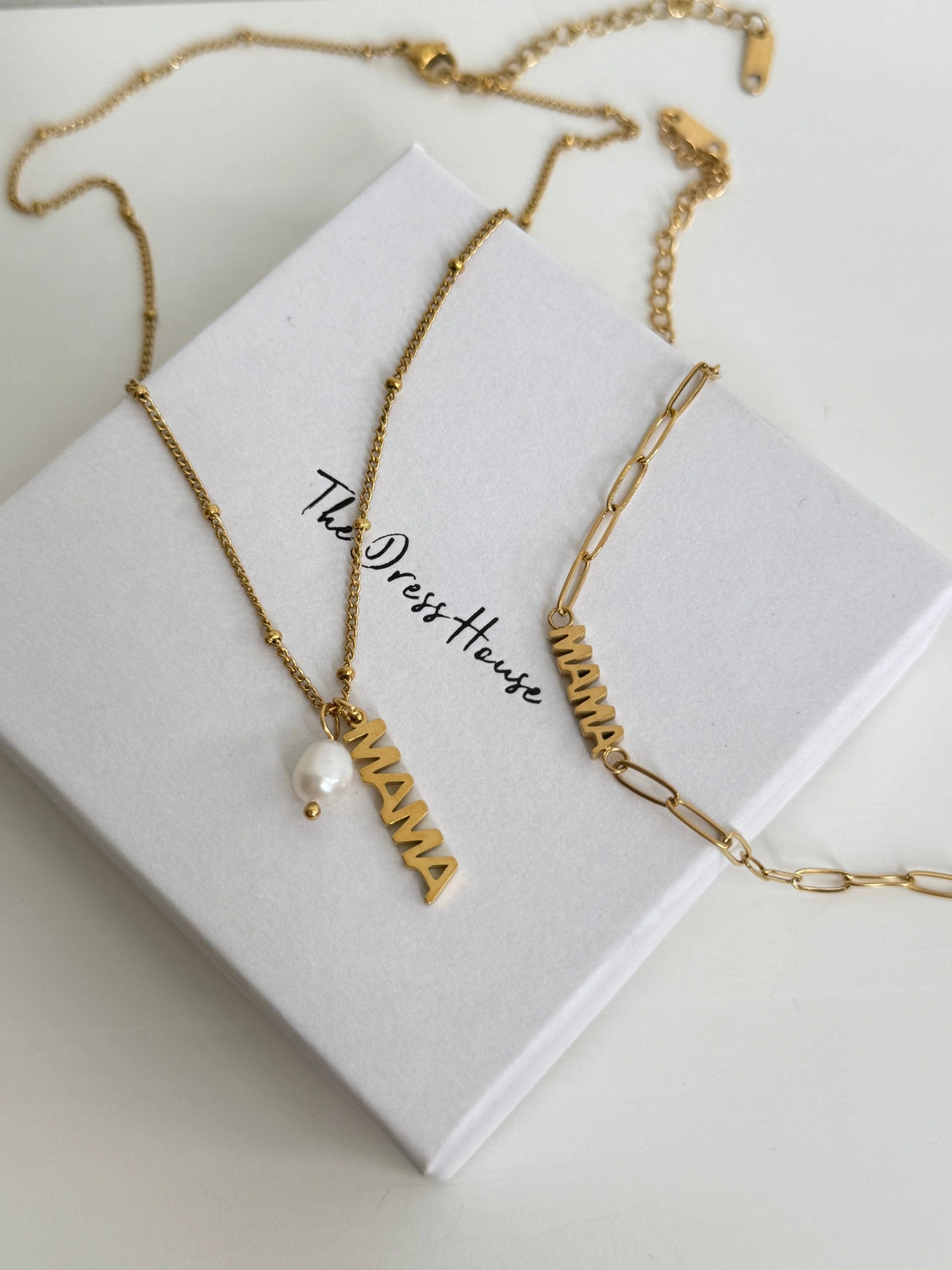 Mama - Gold Pearl Necklace