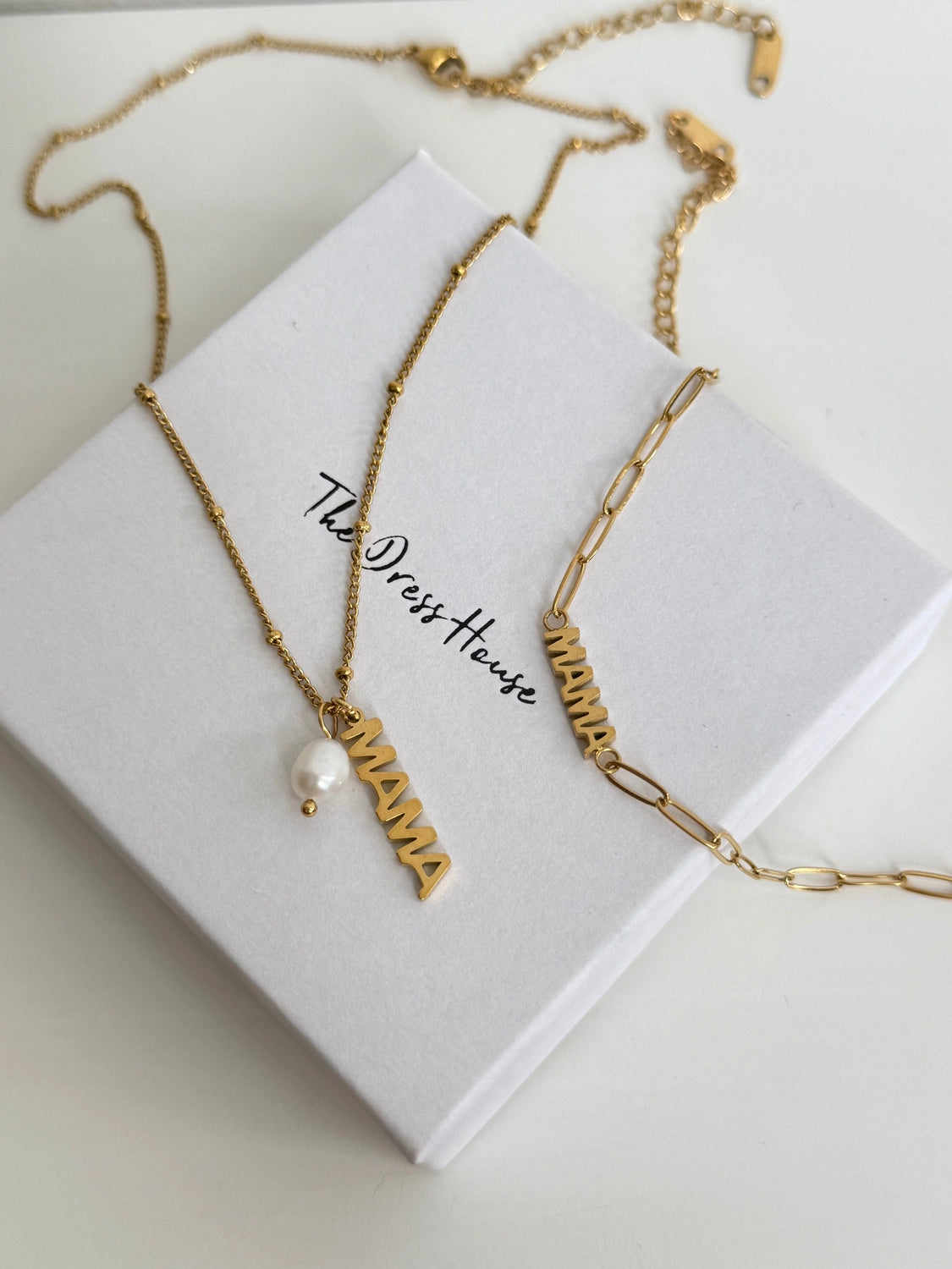 Mama - Gold Necklace Bracelet Set