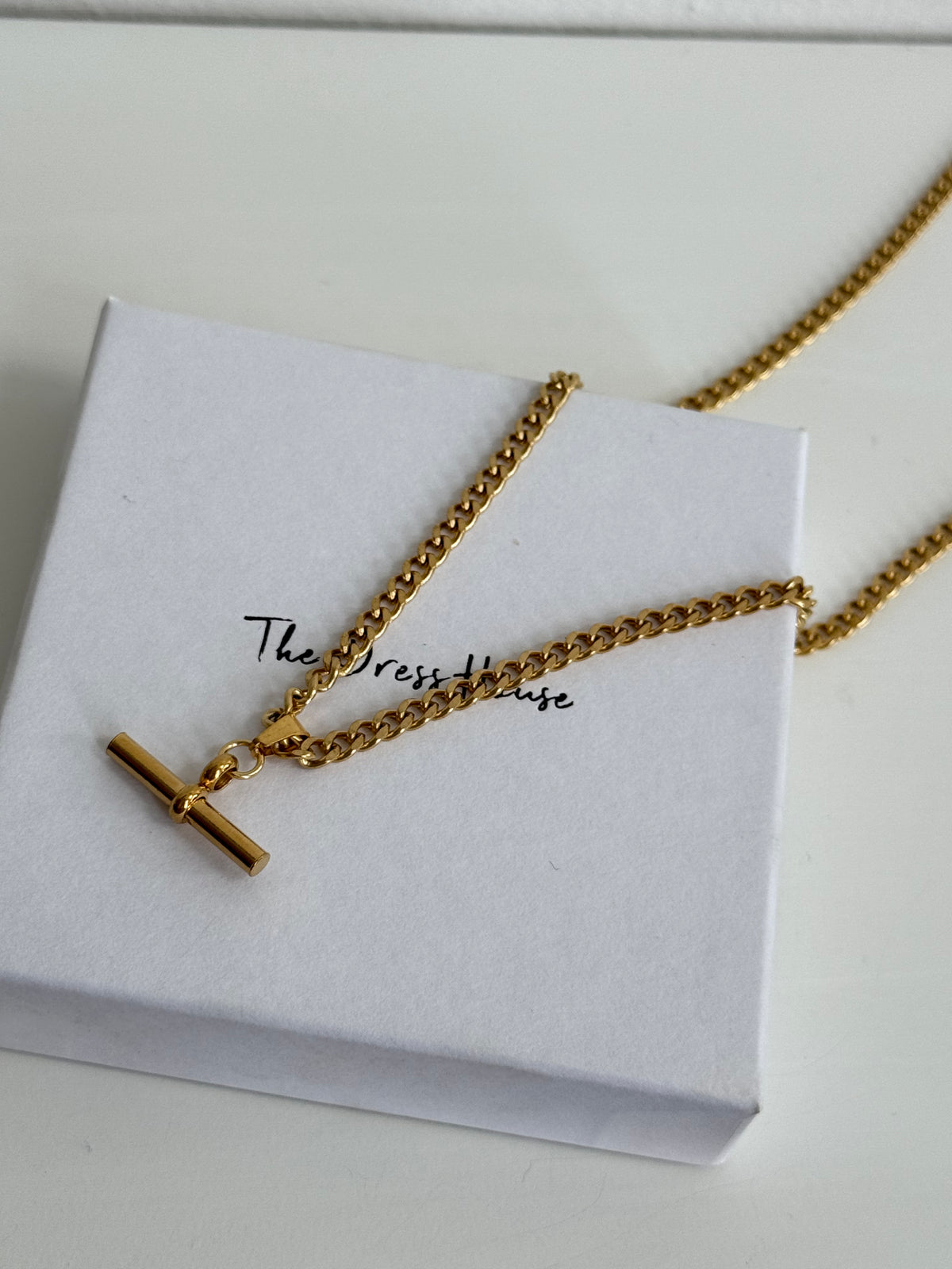 Alexius - Gold T Bar Necklace