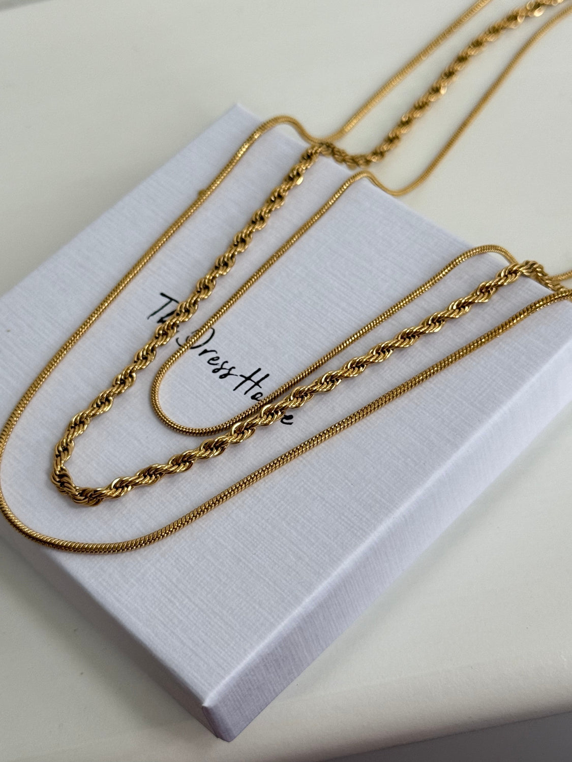 Amelia - Triple Layer Single Gold Necklace