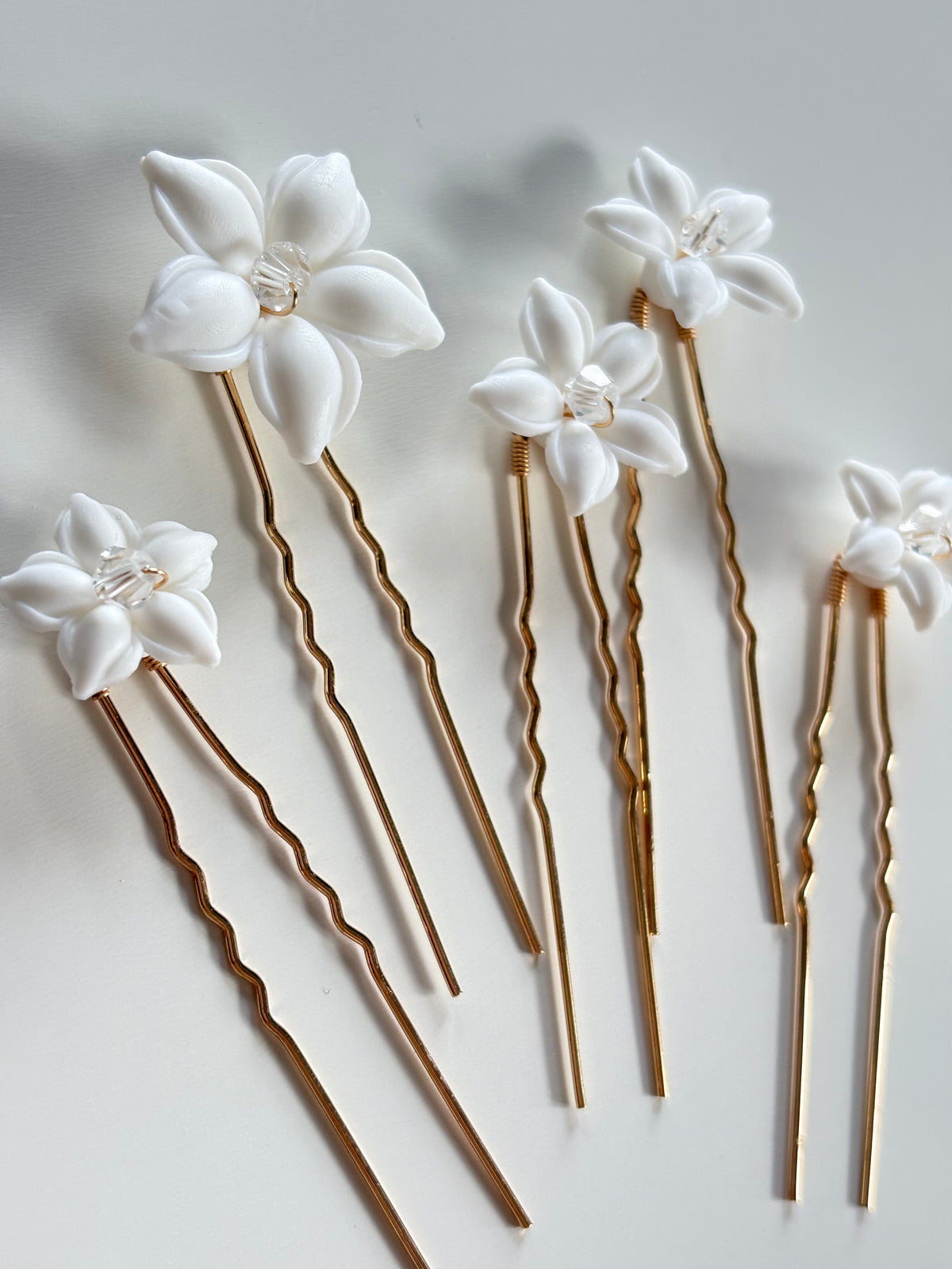 Annie - Ceramic Gold Hair Pins