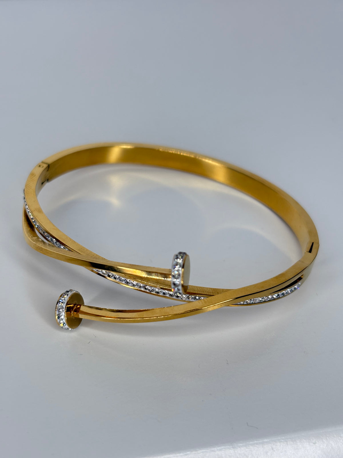 Alex - Gold Diamanté Bangle