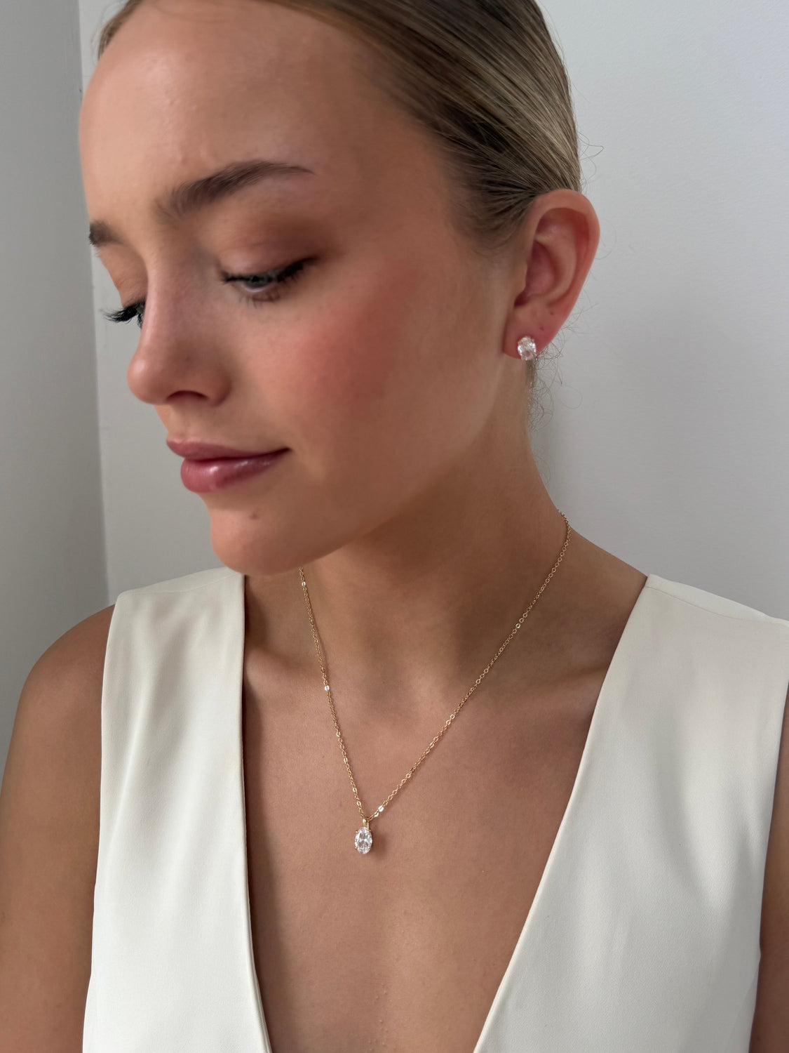 Rachey - Gold Diamanté Necklace