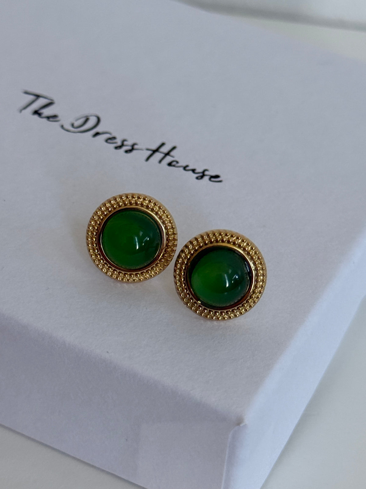 Millie - Green Gold Stud Earring