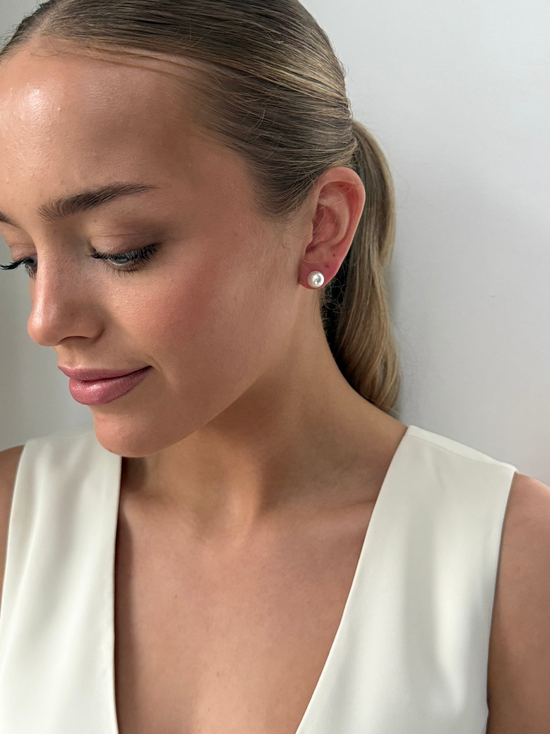 Isabella - Gold Pearl Necklace Earring Set