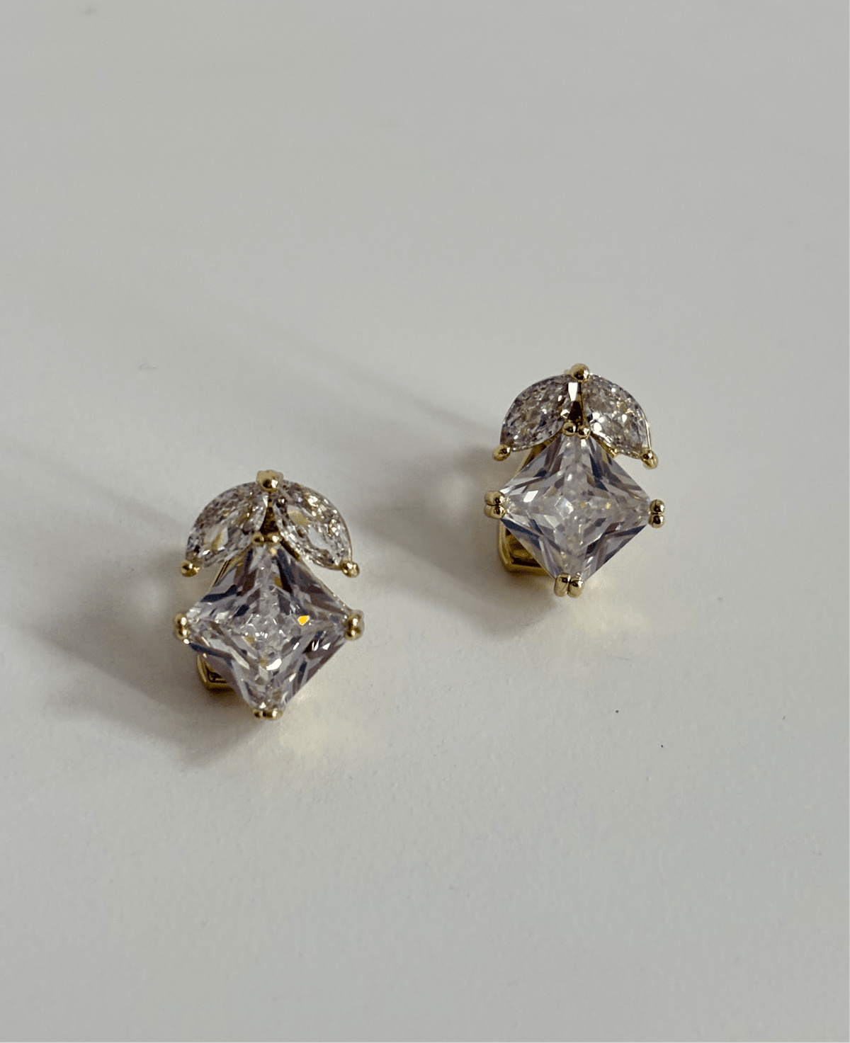 Clara - Gold Clip On Earrings