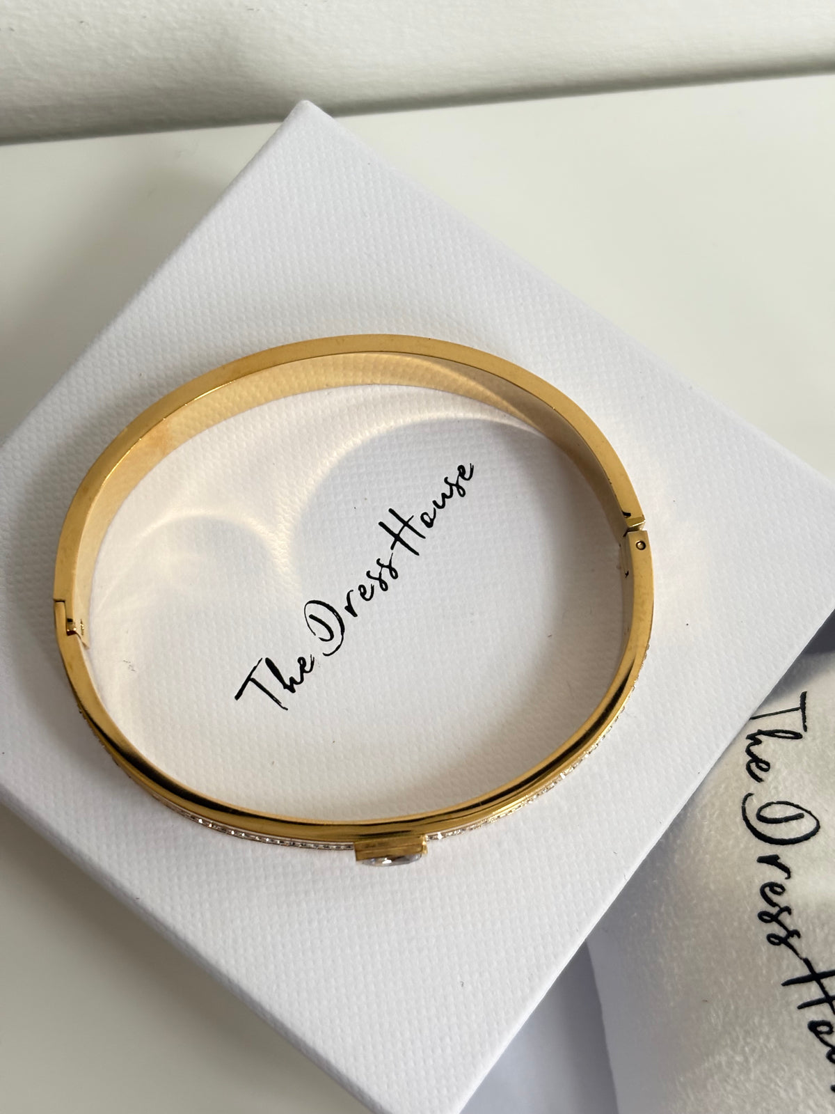 Liz - Gold Diamanté Bangle