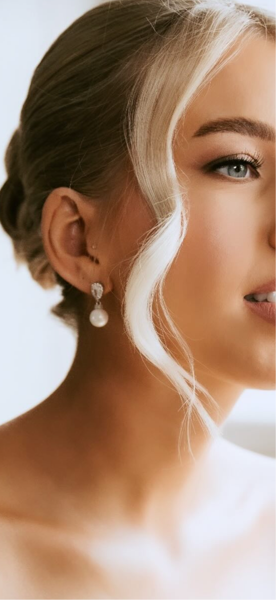 Lena - Silver Pearl Earring
