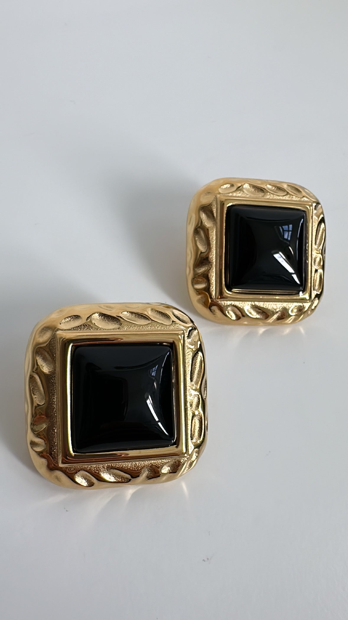 Cally- Black Gold Statement Gold Earring